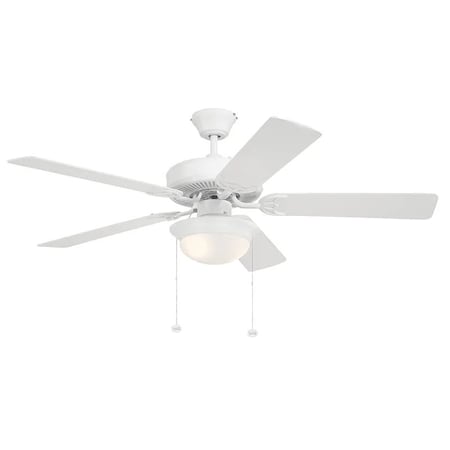 Westgate 52in. White Finish MDF 5-Blade Ceiling Fan & Light 3000K WFL-107-PC-5B-52-WH-WH
